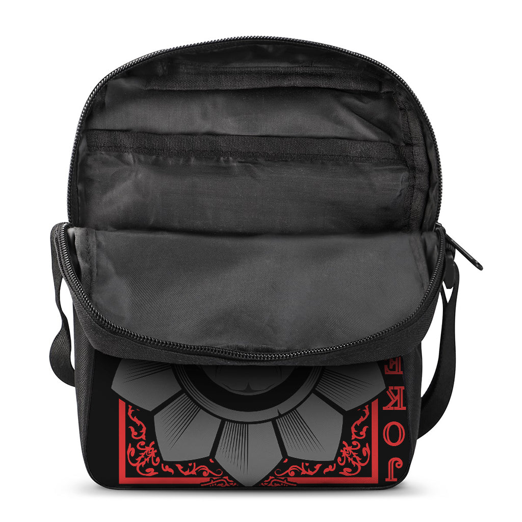 Scary Joker Card Print Rectangular Crossbody Bag