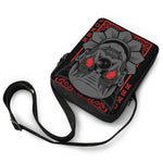 Scary Joker Card Print Rectangular Crossbody Bag