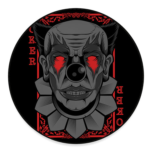 Scary Joker Card Print Round Floor Mat