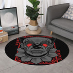 Scary Joker Card Print Round Rug