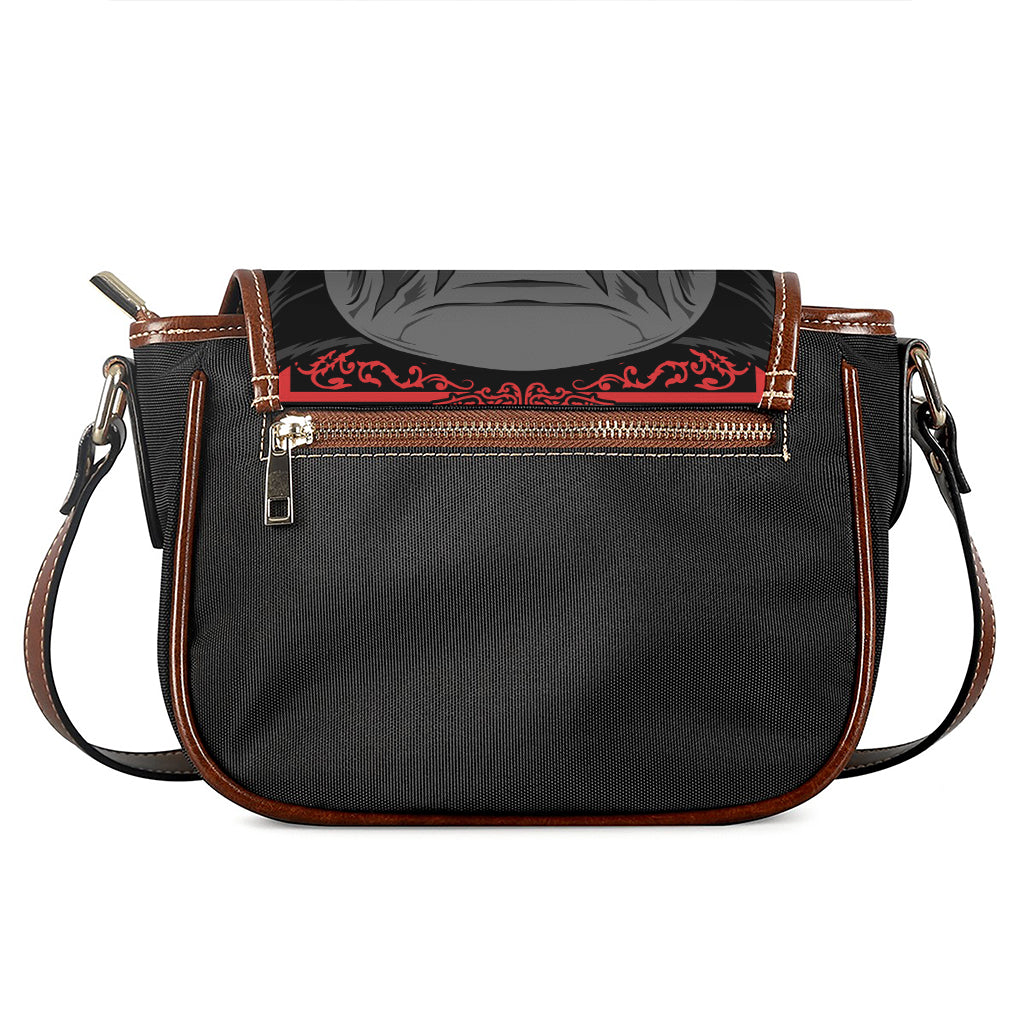Scary Joker Card Print Saddle Bag