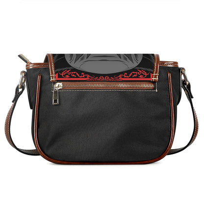 Scary Joker Card Print Saddle Bag