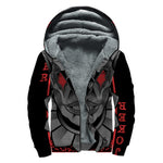 Scary Joker Card Print Sherpa Lined Zip Up Hoodie
