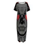 Scary Joker Card Print Short Sleeve Long Nightdress