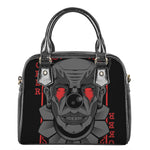 Scary Joker Card Print Shoulder Handbag