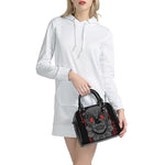 Scary Joker Card Print Shoulder Handbag