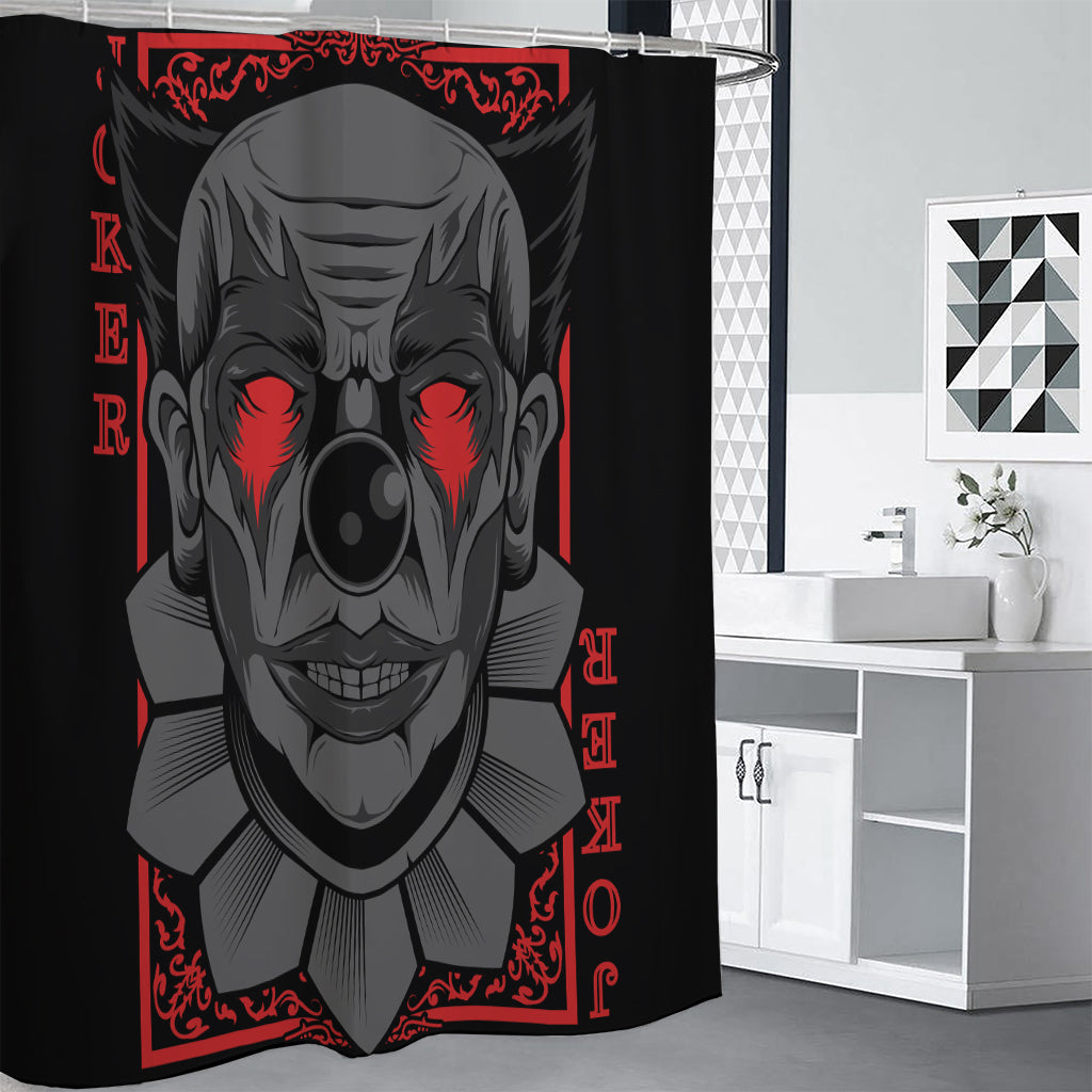 Scary Joker Card Print Shower Curtain