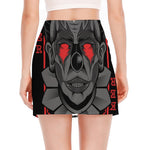 Scary Joker Card Print Side Slit Mini Skirt