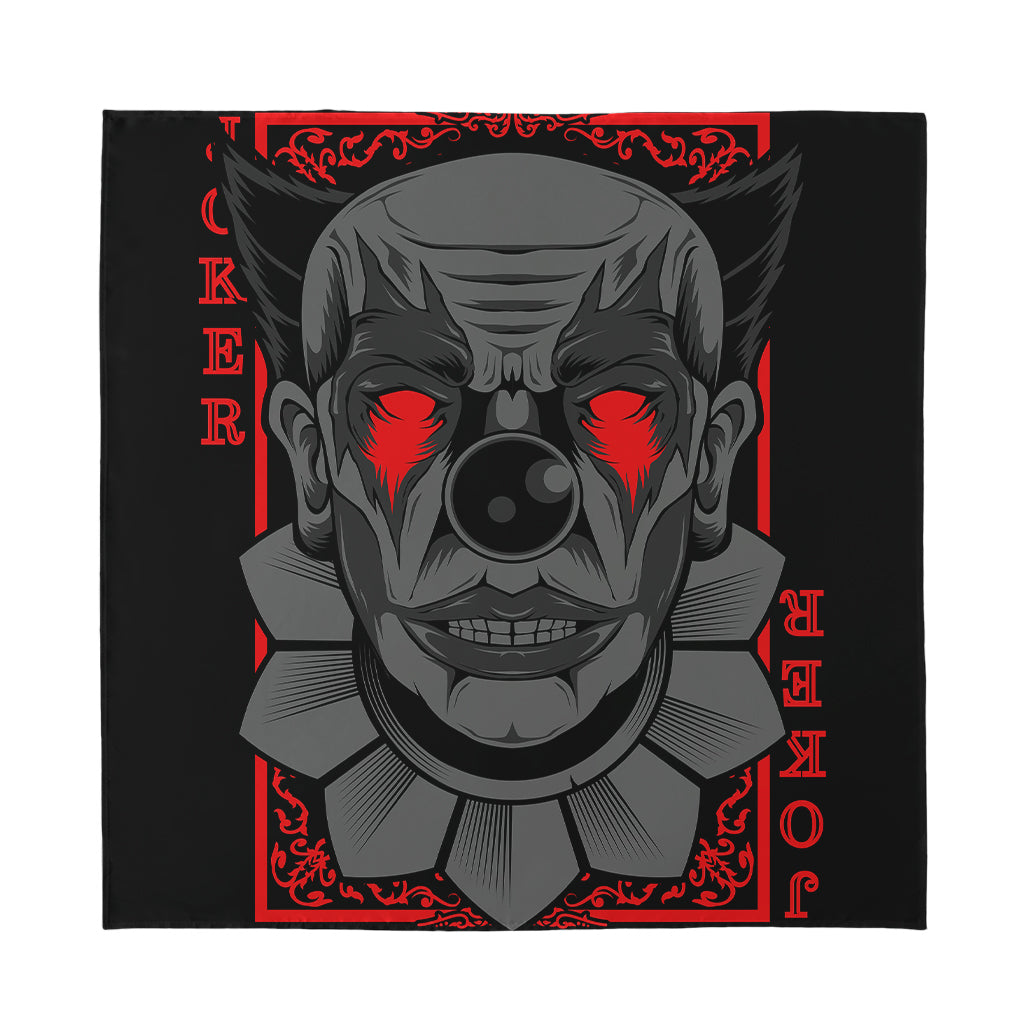 Scary Joker Card Print Silk Bandana
