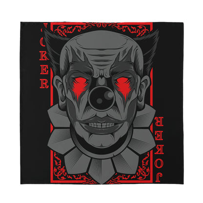 Scary Joker Card Print Silk Bandana