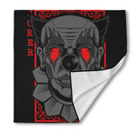 Scary Joker Card Print Silk Bandana