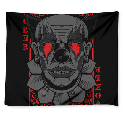 Scary Joker Card Print Tapestry