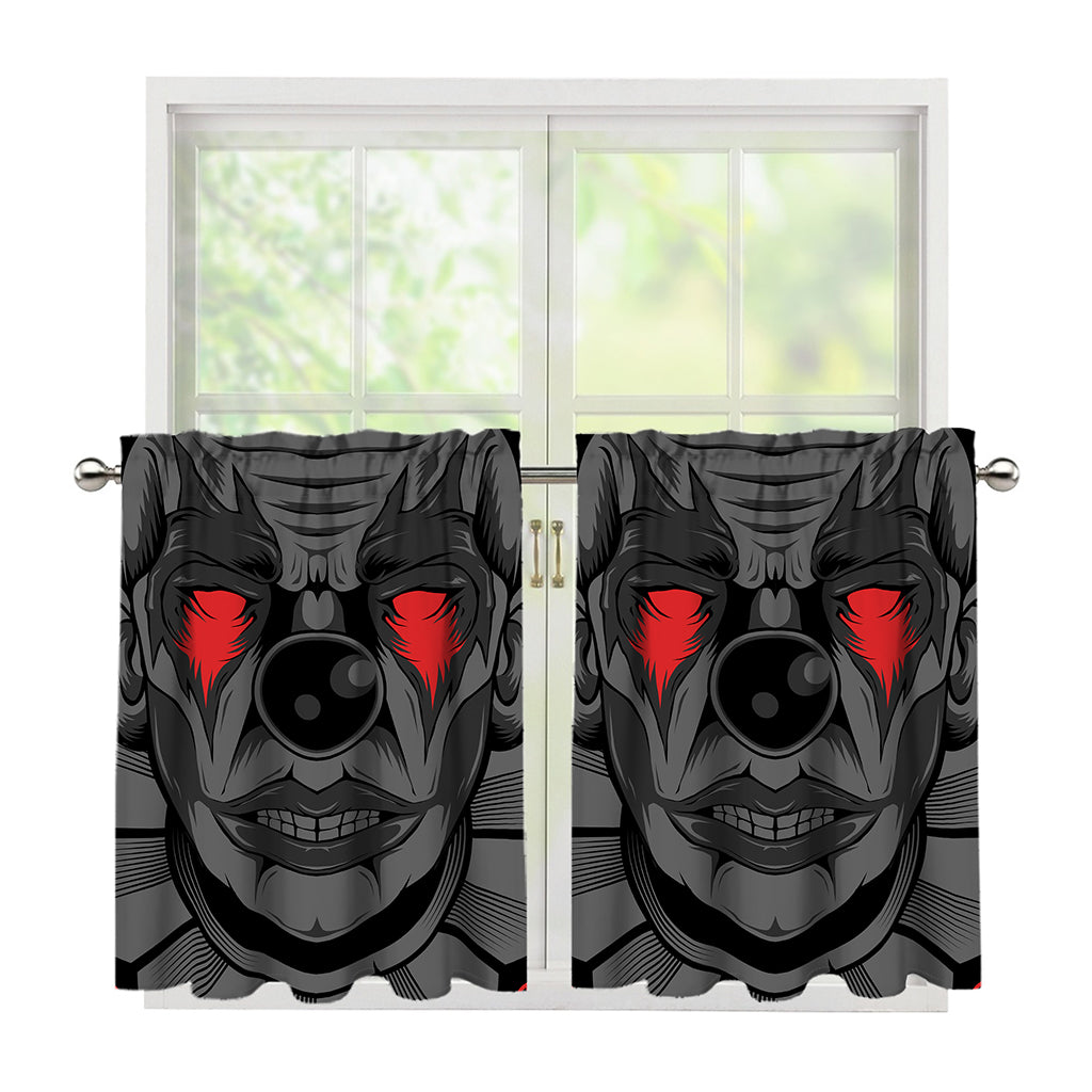 Scary Joker Card Print Tier Curtains