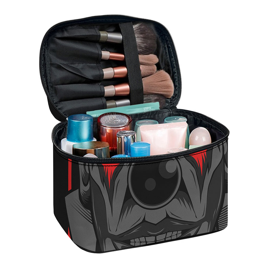 Scary Joker Card Print Travel Makeup Bag