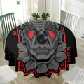 Scary Joker Card Print Waterproof Round Tablecloth