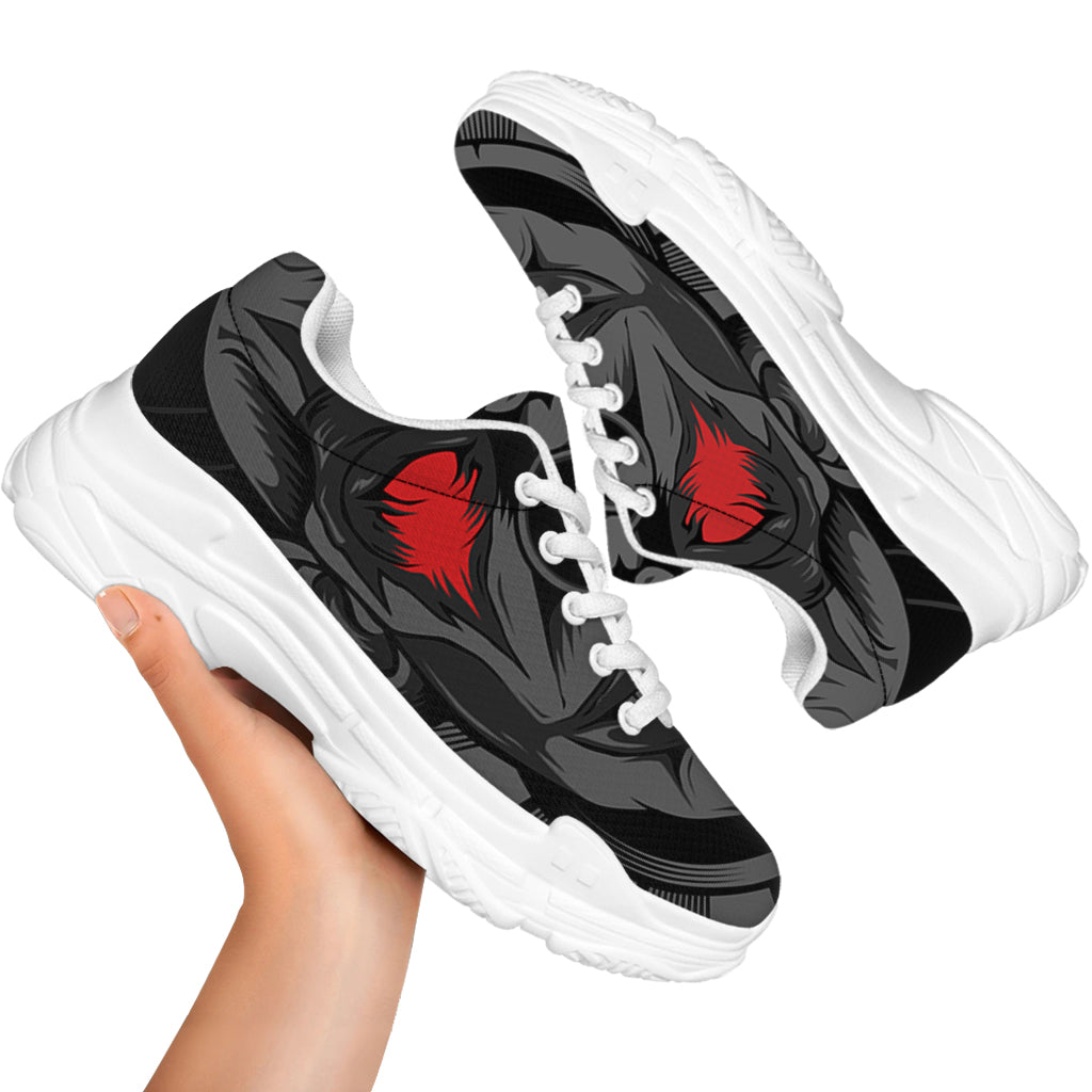Scary Joker Card Print White Chunky Shoes