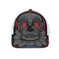 Scary Joker Card Print White Mesh Trucker Hat
