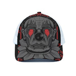 Scary Joker Card Print White Mesh Trucker Cap