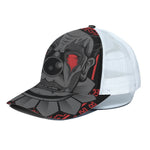 Scary Joker Card Print White Mesh Trucker Cap
