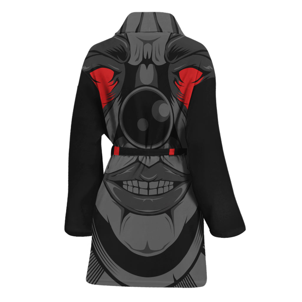 Scary Joker Card Print Women's Bathrobe