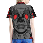 Scary Joker Card Print Women's Polo Shirt