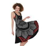 Scary Joker Card Print Women's Sleeveless Dress