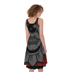 Scary Joker Card Print Women's Sleeveless Dress