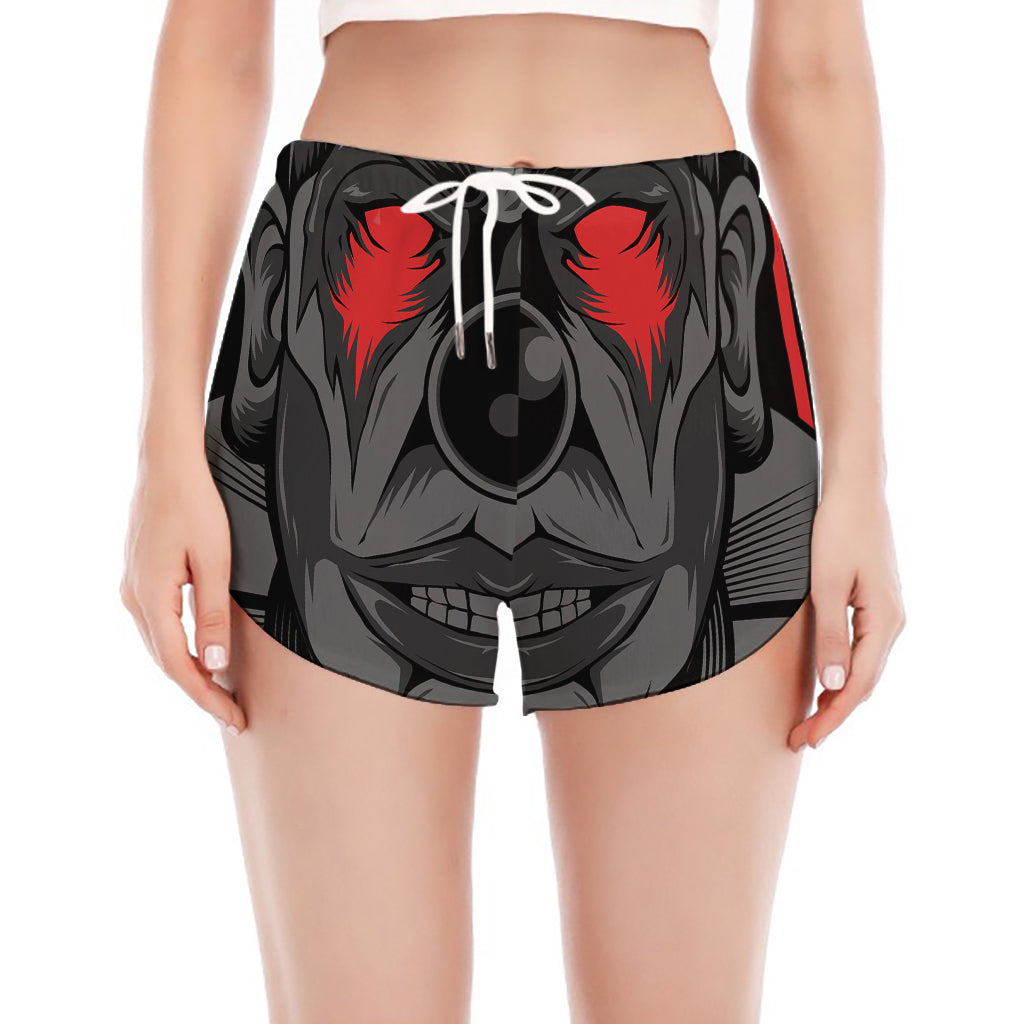 Scary Joker Card Print Women's Split Running Shorts