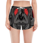 Scary Joker Card Print Women's Split Running Shorts