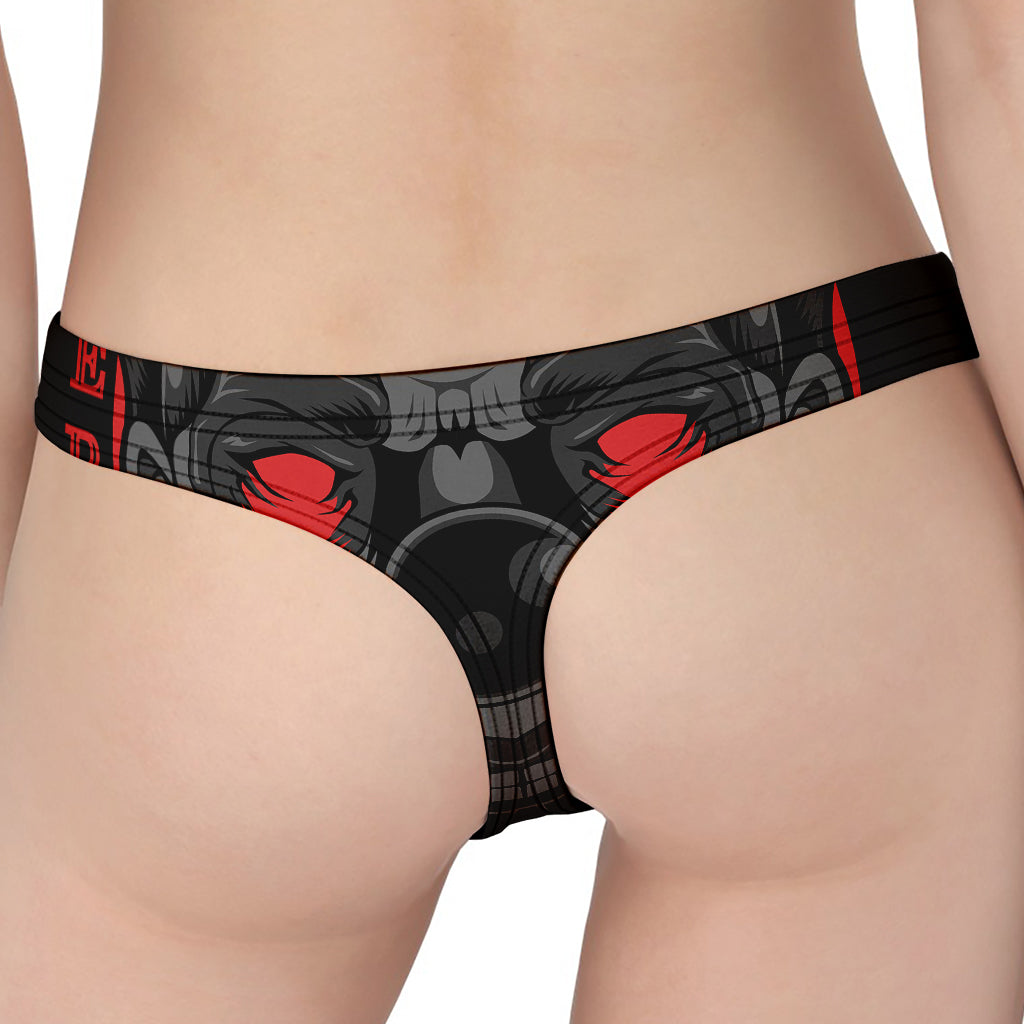 Scary Joker Card Print Women's Thong