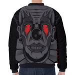Scary Joker Card Print Zip Sleeve Bomber Jacket