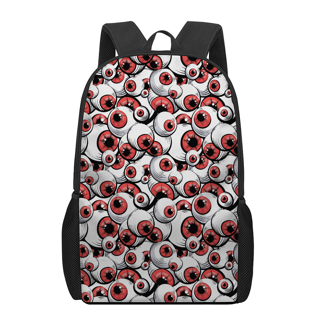 Scary Red Eyeball Pattern Print 17 Inch Backpack