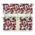 Scary Red Eyeball Pattern Print 3 Piece Kitchen Curtains