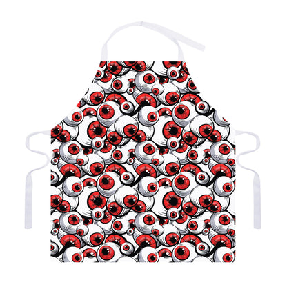 Scary Red Eyeball Pattern Print Adjustable Apron