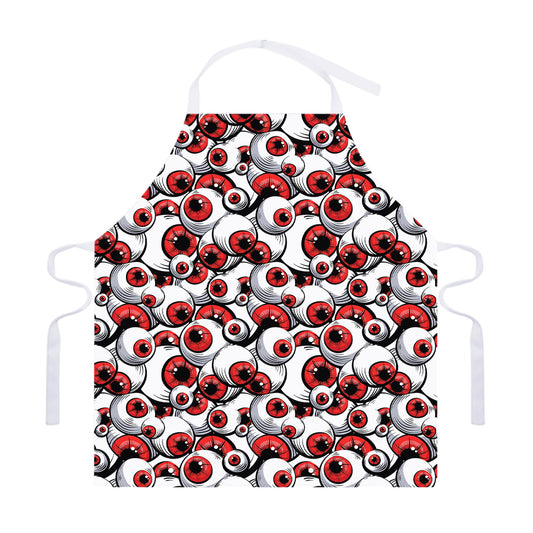 Scary Red Eyeball Pattern Print Adjustable Apron