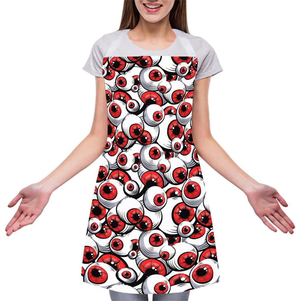 Scary Red Eyeball Pattern Print Adjustable Apron