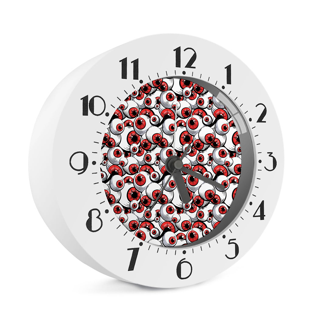 Scary Red Eyeball Pattern Print Alarm Clock