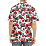 Scary Red Eyeball Pattern Print Aloha Shirt