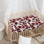 Scary Red Eyeball Pattern Print Baby Crib Sheet