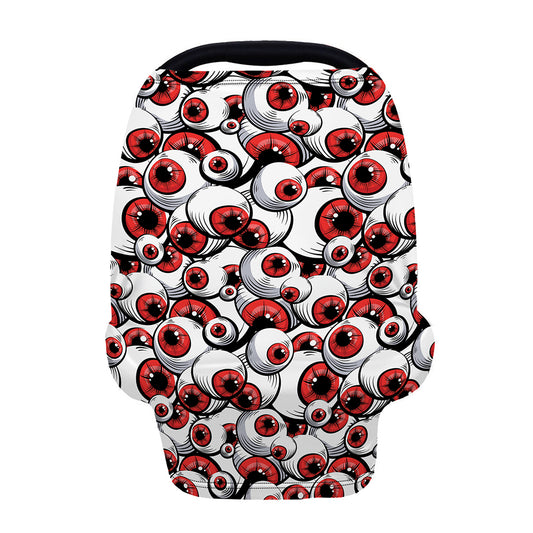 Scary Red Eyeball Pattern Print Baby Seat Cover