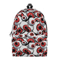Scary Red Eyeball Pattern Print School Backpack