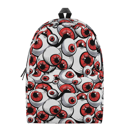 Scary Red Eyeball Pattern Print Backpack