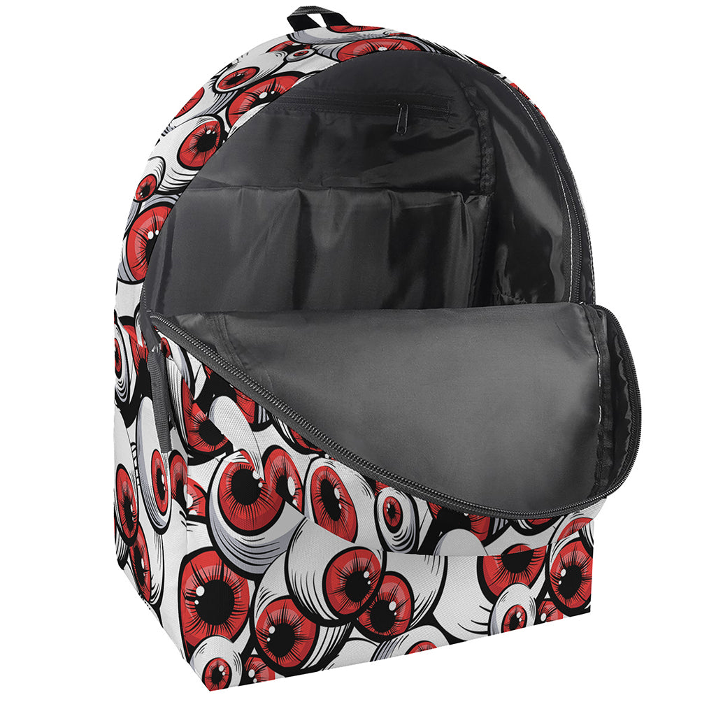 Scary Red Eyeball Pattern Print Backpack