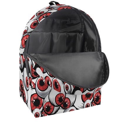 Scary Red Eyeball Pattern Print Backpack