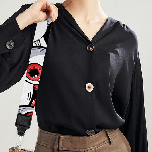 Scary Red Eyeball Pattern Print Bag Strap