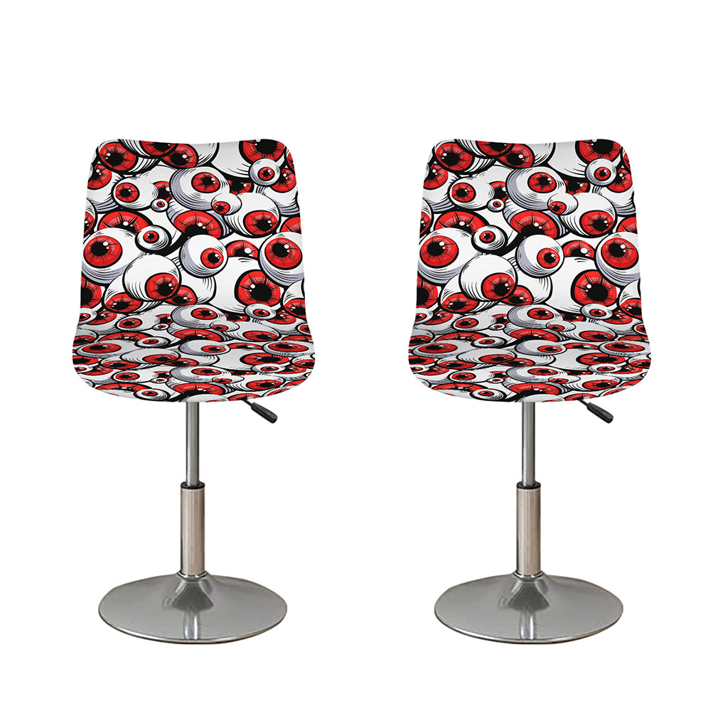 Scary Red Eyeball Pattern Print Bar Stool Covers