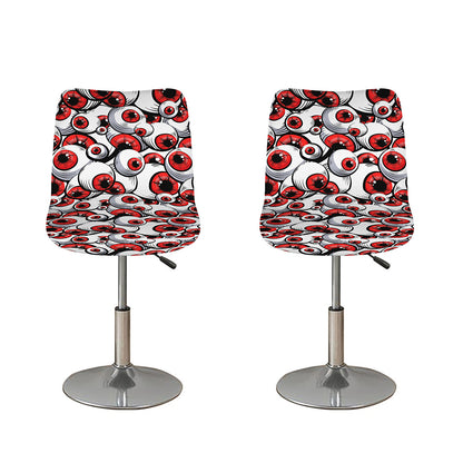 Scary Red Eyeball Pattern Print Bar Stool Covers