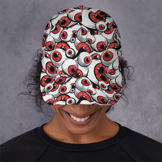 Scary Red Eyeball Pattern Print Baseball Cap