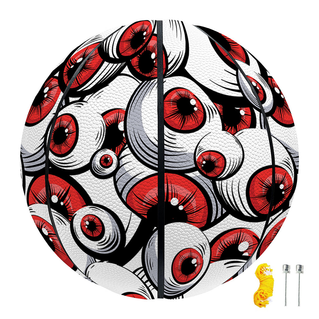 Scary Red Eyeball Pattern Print Basketball