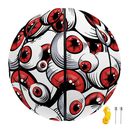 Scary Red Eyeball Pattern Print Basketball